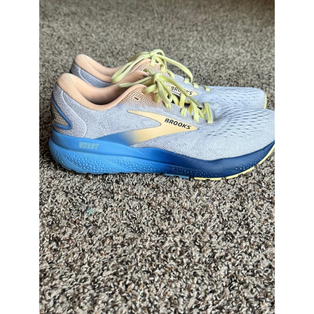 Brooks Ghost 16 Women’s Size 10 Running Shoes Blue Yellow Cushioned Trainer